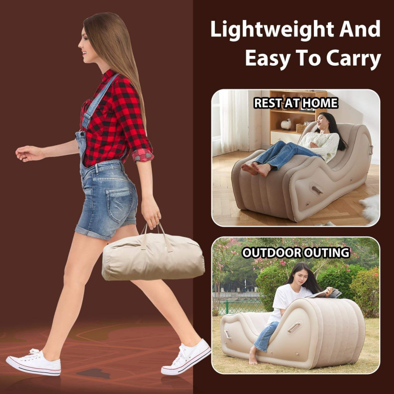 Small Inflatable Tube Chair Ultimate Single Inflatable Chair for 1 Adult – Durable PVC Portable Air ...